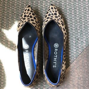 Rothys leopard the point flats size 8.5